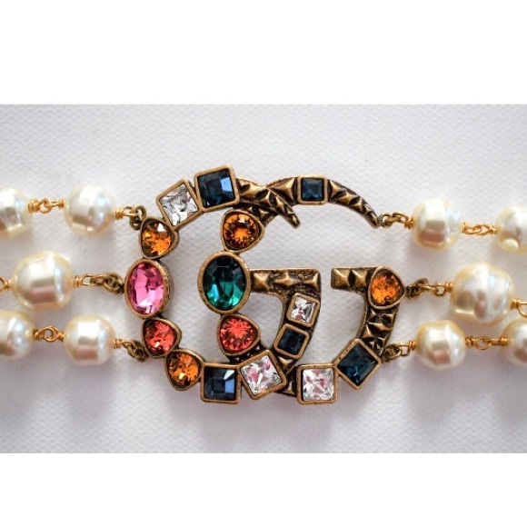 Gucci Gold and Multicolor Pearl Bracelet - Picture 3 of 8